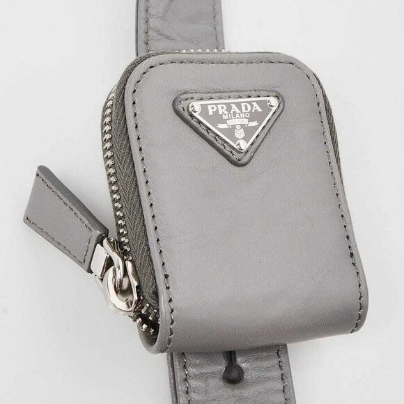 Prada Slate Grey Antique Nappa Leather Small Top Handle Crossbody Bag - 1BB099 - Picture 5 of 12